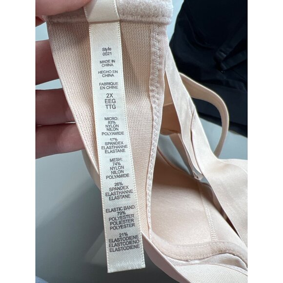 Rhonda Shear 2 Pk Molded Cup Bra with Wrap Back Size 2X Black Beige Lounge 653.3 - Picture 6 of 10